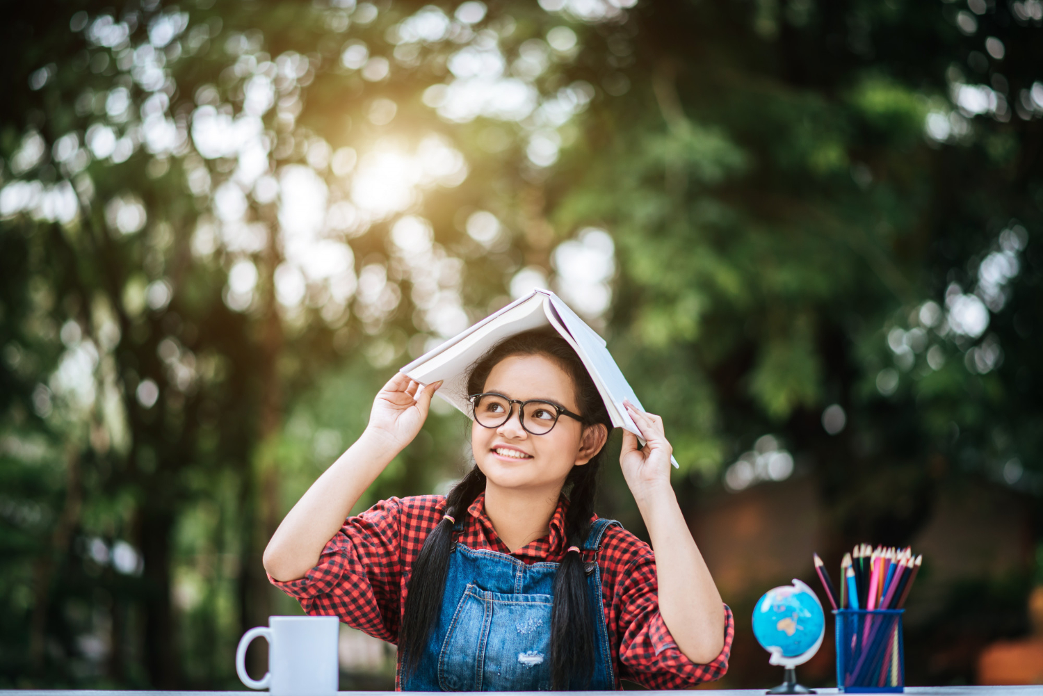 Diverse group of teens learning together